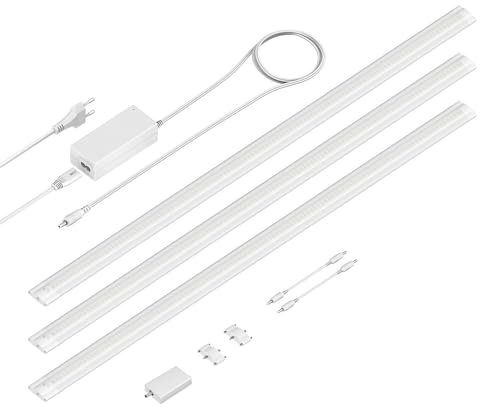 ledscom.de Smarte LED Unterbau-Leuchte SIRIS weiß matt, WLAN-Controller, flach, Smart-Home, Alexa-fähig, je 90cm, je 1044lm, weiß, 3er Set