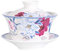 Liang baobao Traditionelles Gaiwan-Teeservice mit Deckel und Untertasse, handgefertigte Keramik-Teetasse, Blume, Porzellan, 284 ml