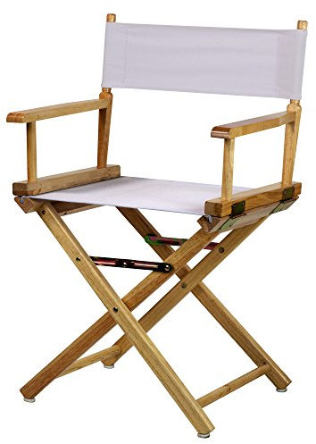 Casual Home Regiestuhl, 45,7 cm, natürlicher Rahmen, weißes Segeltuch