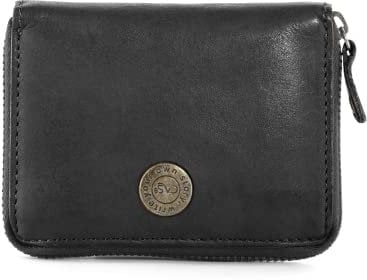 Cas8 Geldbörse klein MIA - Portmonnaie für Damen mit RFID-Schutz, Robustes Leder, Börse mit Reißverschluss, Kartenportmonee, klein und handlich für Jede Tasche geeignet (Graphite)