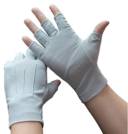 AIDIER Sonne UV-Schutz Handschuhe Halbfinger Radfahren Fahrhandschuhe für Herren Damen rutschfeste Atmungsaktive Sonnenschutzhandschuhe für das Training Laufen Radfahren Fahren