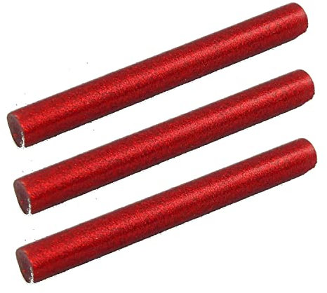 Hot Glue Sticks Glitter 11 mm x 10 cm Silver Red Gold for Crafts Decorating Glue Guns (3 x Red)