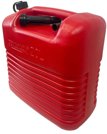 BAUSTER® Jerrican à essence robuste en plastique 20 l avec entonnoir Noir