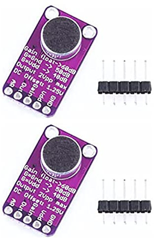 Fasizi 2pcs MAX9814 Electret MIC Microphone Amplifier Module Auto Gain Control for Arduino