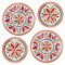 Purely Home Mediterranean - Outdoor/Camping/Picnic - Melamine/Plastic Dinner & Side Plate Set (Mediterranean, 4)