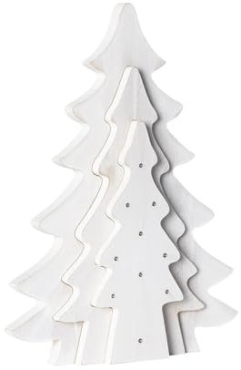 LEDKIA LIGHTING Árbol de Navidad LED Madera con Batería Kolm Blanco