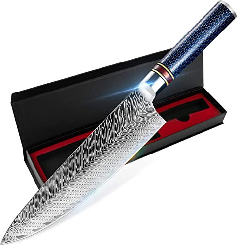 WeKit Damas de Chef en Acier Damas Japonais 67 Couche Acier Couteaux de Cuisine Couteau de Chef Damas de professionnel japonais VG-10 vie couteau de chef
