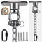 BeneLabel 360° Gancio da Soffitto Girevole Amaca Altalena Hardware Vite Bullone Staffa Ovale in Metallo Set di Cuscinetti 1.1m Moschettone a Catena per Sedia da Gioco Corda per Yoga, 900 libbre