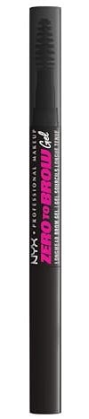 Nyx Professional Makeup Langanhaltendes und flüssiges Augenbrauengel, Für einen natürlichen Look und bis zu 2 Tage Halt, Ohne Abfärben und Verwischen, Zero to Brow, Farbe: Black, 1 Stück