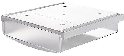 TUKA-i-AKUT 3,5L Cajón Debajo del Escritorio 24x21x8cm, Autoadhesivos Cajón Oculto de Almacenamiento, Grande Utensilios Organizador Debajo del Estante para Oficina Hogar, Translúcido TKD8606