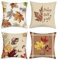Bonhause Federe per Cuscini Foglie d'acero Autunno 45 x 45 cm Copricuscini Decorativi Foglie Autunnali Poliestere Biancheria Federa per Cuscino Divano Casa Giardino Decorazione Set di 4