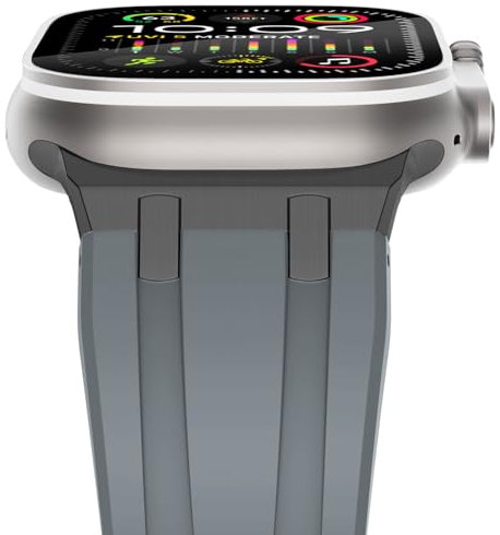 NewWays Cinturino in silicone compatibile con Apple Watch da 49 mm, 46 mm, 45 mm, 44 mm, 42 mm (serie 3 2 1), cinturino sportivo di ricambio per iWatch Ultra 2/Ultra Series 10 9 8 7 6 SE 5 4 3 2 1,