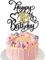 Xsstarmi 1 Pack 18th Birthday Cake Topper Black Gold Glitter 18 Fabulous Cake Pick Cheers to 18 Years Sign Birthday Cake Decoration for Happy 18th Birthday Anniversary Party Decorations