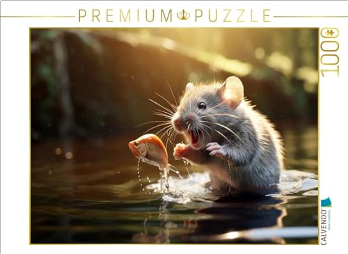 Puzzle · EIN Motiv aus dem Kalender EIN Jahr im Leben von Familie Maus | Im März sind die Vorräte aufgebraucht, also versucht Max Maus einen… · 1000 Teile · Lege-Größe 64 × 48 cm · CALVENDO Puzzle