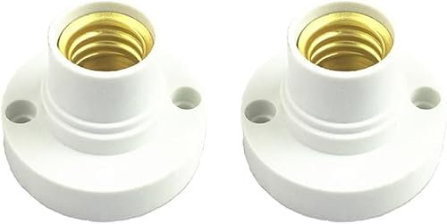 Enyolidimk 2 x E14-Lampenfassung, LED-Kunststoff-Deckenhalterung, Lampen, Sockel und Lampenschirme, Weiß, 2 Stück