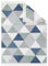 TAPISO Azteca Teppich Kurzflor Baumwolle Waschbar mit Fransen Creme Grau Blau Grün Dreiecke Beidseitig Anwendbar Wohnzimmer Schlafzimmer Küche ÖKOTEX 160 x 230 cm