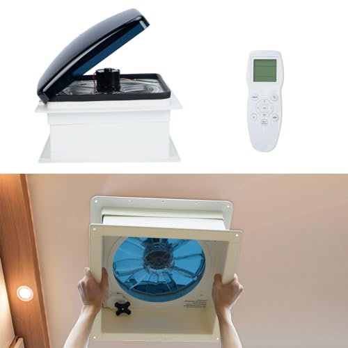 Nisorpa 10 Speed RV Roof Vent Fan,12V RV Ventilation Fan,RV Caravan Roof Vent Fan with Rain Sensor,Ventilation Fan for Camper Van Trailer