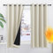 PONY DANCE Curtains for Bedroom - Complete Blackout Curtain Thermal Small Curtains for Kitchen Soundproof Panels with Black Liner, 2 Panels, 46 inch Width x 54 inch Drop, Light Beige