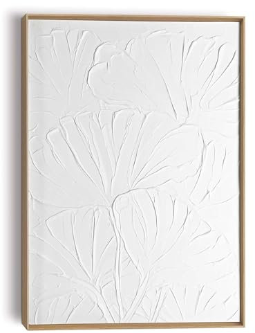 REINDERS Relief Wandbild, Flowers, Wohnzimmer, Poster, Wanddeko, Room Decor, MDF, Weiß, 70x50cm