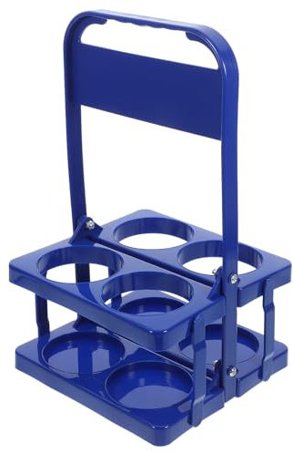 Amosfun Portabebidas de plástico para entregas, soporte plegable para 4 tazas de cerveza con asa, para bebidas, café, cerveza, soporte para bebidas, para llevar, color azul