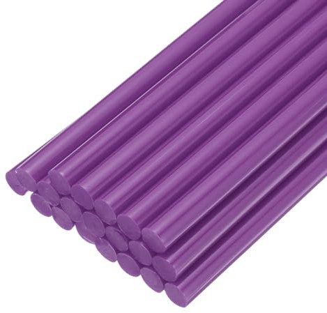 QUARKZMAN Barras de Pegamento Termofusible 200 mm de Largo x 7 mm de Diámetro para Pistola de Pegamento Caliente Perfectas para Manualidades Y Sellado Morado 20 Piezas