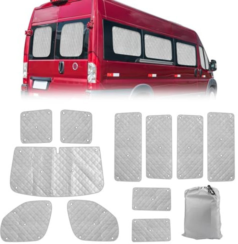 Parasol para Parabrisas Reemplazo para 2006-2023 Ducato, 11 Piezas Protector de Parabrisas, Juego de Parasol Térmico Interno con Bolsa de Almacenamiento, 100% Oclusión