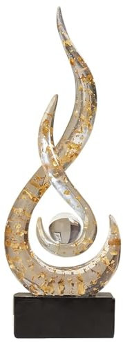 XYQXYQ Moderne abstrakte Kunst-Tischdekoration, Kunstharz, Goldstatue, moderne weiße Ornamente für Wohnzimmer, tolle Geschenkidee, Heimdekoration, 12,7 x 6,3 x 26,7 cm, Sammlerstücke