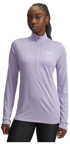Under Armour Womens Tech Half Zip Top Long Sleeve Running Transparent 12