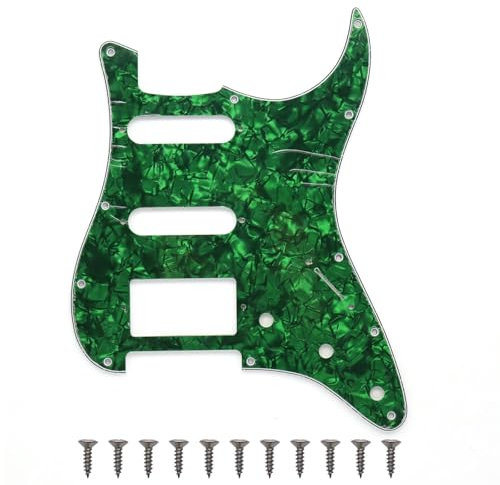 3-lagig 11-Loch HSS Pickguard für Stratocaster/American Stratocaster / Mexiko Vintage Style (Perlgrün)