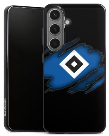 Slim Case extra dünn kompatibel mit Samsung Galaxy S25 Silikon Handyhülle schwarz Hülle Hamburger SV HSV Offizielles Lizenzprodukt