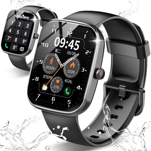 Csasan Smart Watch, smartwatch for men, Heart Rate Sleep Monitor Step Counter, IP68 Waterproof, Black
