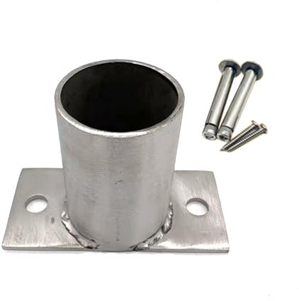 Support Poteau Bois Support de Poteau Rond Acier Inoxydable 304, Plancher En Béton Et Bois Ancre de Support de Poteau Extérieur, Bricolage Kit de Support pour Boîte Aux Lettres, Pergola, Terrasse, Clô