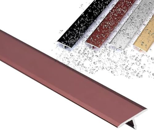 JNTFNE T-Form-Bodenübergangsleiste aus Metall, Schwellenleiste zum Verbinden von Bodenlücken, 15 20 33 40 mm breite Bodentrennleiste für Laminatböden (rot, B 15 mm x L 900 mm)