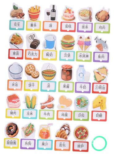 YARNOW 30pezzi Schede Didattiche in Inglese Per Ragazzo Giocattolo Didattico Per Apprendimento Inglese Schede Cognitive in Per Ragazzo