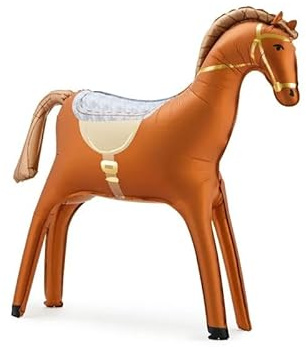 Brown Standing Horse Foil Balloon, 90 x 90 cm, Party Decoration