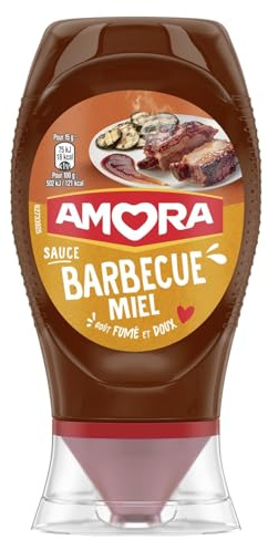 AMOR. – Sauce Barbecue au Miel Gourmande, Saveur Douce et Fumée pour Vos Grillades (Flacon 282g) - Lot de 4 - vendu par Lot