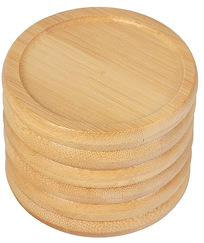 FUTUREORYY 6 pièces sous-Verres Bambou Ronds pour Tasse de Thé et Plantes Tapis Isolant la Chaleur Dessous de Mug Multifonction pour Protection de Meubles
