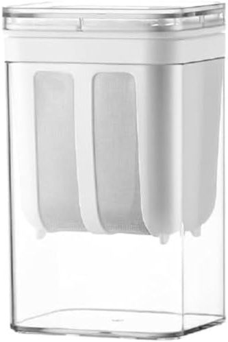 BEAZOOM Separatore per yogurt riutilizzabile con coperchio - 1100 ml / 1800 ml in acciaio inossidabile per siero di latte, yogurt greco, formaggio e latte di frutta a guscio