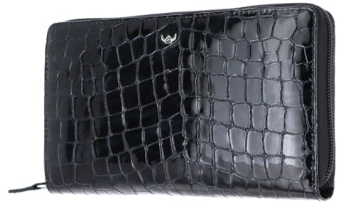 Golden Head Leder Geldbörse Cayenne RFID Protect RV-Damenbörse 2820 Schwarz - Blau Limited