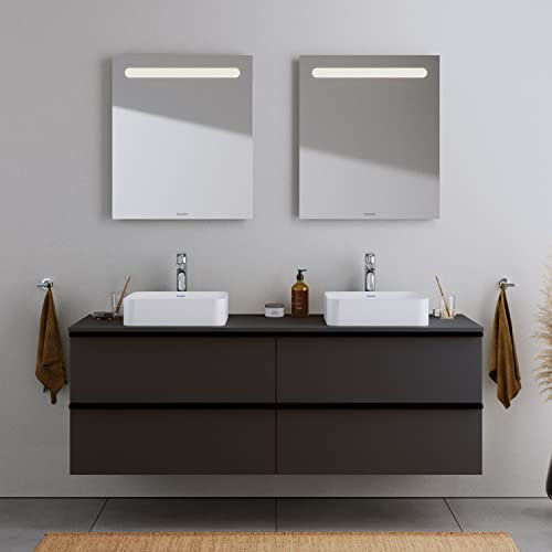 DURAVIT Badmöbel Unterschrank 160cm DuraPoint hängend für Aufsatzwaschbecken in Graphit Waschtischunterschrank mit 4 Schubladen, vormontiert