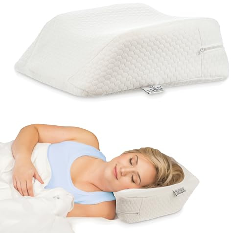 Therapeutica Travel Pillow, Firm Orthopedic Support, Average | Compact molded foam pillow supports proper cervical alignment with the same orthopedic design as the full-size version.