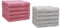 Betz 10 Stück Gästehandtücher Premium 100% Baumwolle Gästetuch-Set Größe 30x50 cm Farbe Altrosa und Silbergrau