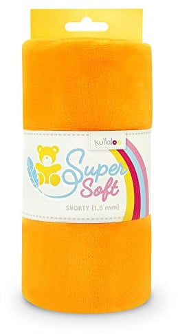 kullaloo Supersoft Plüsch Stoff Shorty in vielen Farben - 1,5mm Florlänge, EN 71-3 & EN 71-9 Zertifiziert (orange)