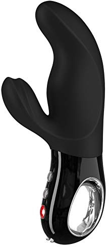 FUN FACTORY Rabbit Vibrator MISS BI (Schwarz), Sexspielzeug Dildo für Frauen, Dualvibrator für G-Punkt & Klitoris - 100% medizinisches Silikon