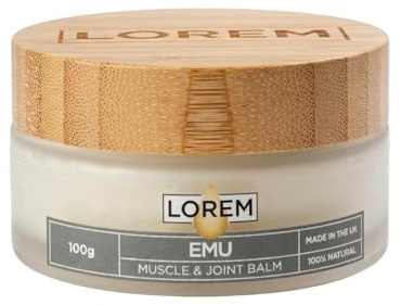 Lorem Emu Oil Balm for Muscle and Joint Relief, 100g | Pure Emu Oil Balm for Natural Muscle and Joint Pain Relief. Everyday Soothing Rub, 100g Jar