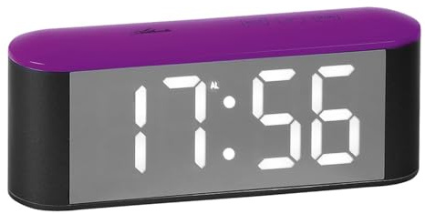 Atlanta 1133/8 Wecker mit LED-Anzeige Grau/Violett
