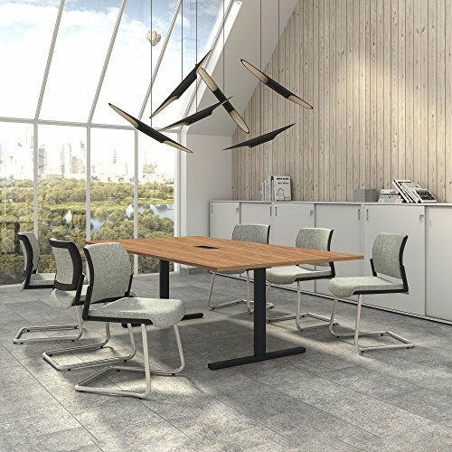 Weber Büro Easy Konferenztisch 240x120 cm Bernstein-Eiche mit ELEKTRIFIZIERUNG Besprechungstisch Tisch, Gestellfarbe:Anthrazit