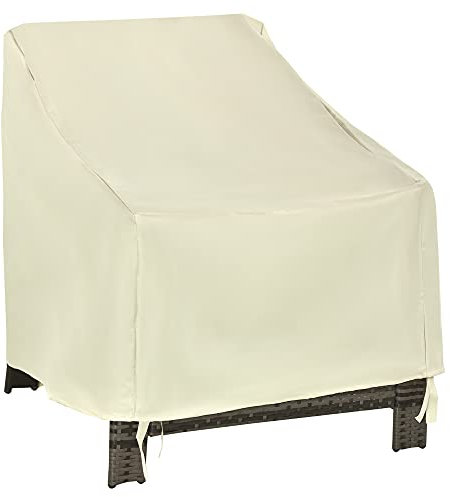Outsunny Funda Protectora para Sillas Cubierta de Muebles Sillón Impermeable Exterior Jardín Protección contra Lluvia y Sol 68x87x77cm 600D Tela Oxford