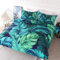 BlessLiving 3D Palm Leaves Duvet Cover Set Turquoise Green Tropical Leaf Pattern Printed Bedding Duvet Cover with Zipper Closure 3 Pieces Soft Comforter Cover (Double)