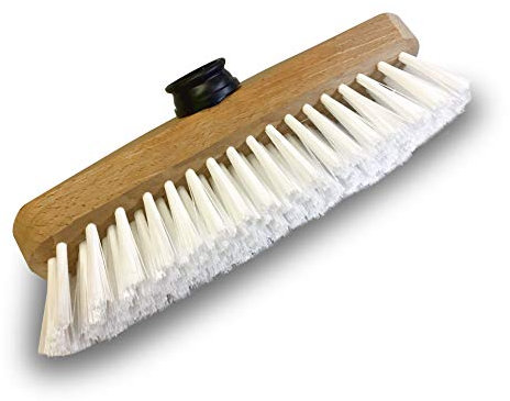 Balai Brosse Lave-Pont 22 cm en PPL Blanc | Monture Bois | pour Laver, récurer Les ponts, Les carrelages et Les sols | Douille vissante Plastique | sans Manche | Kibros 1110b